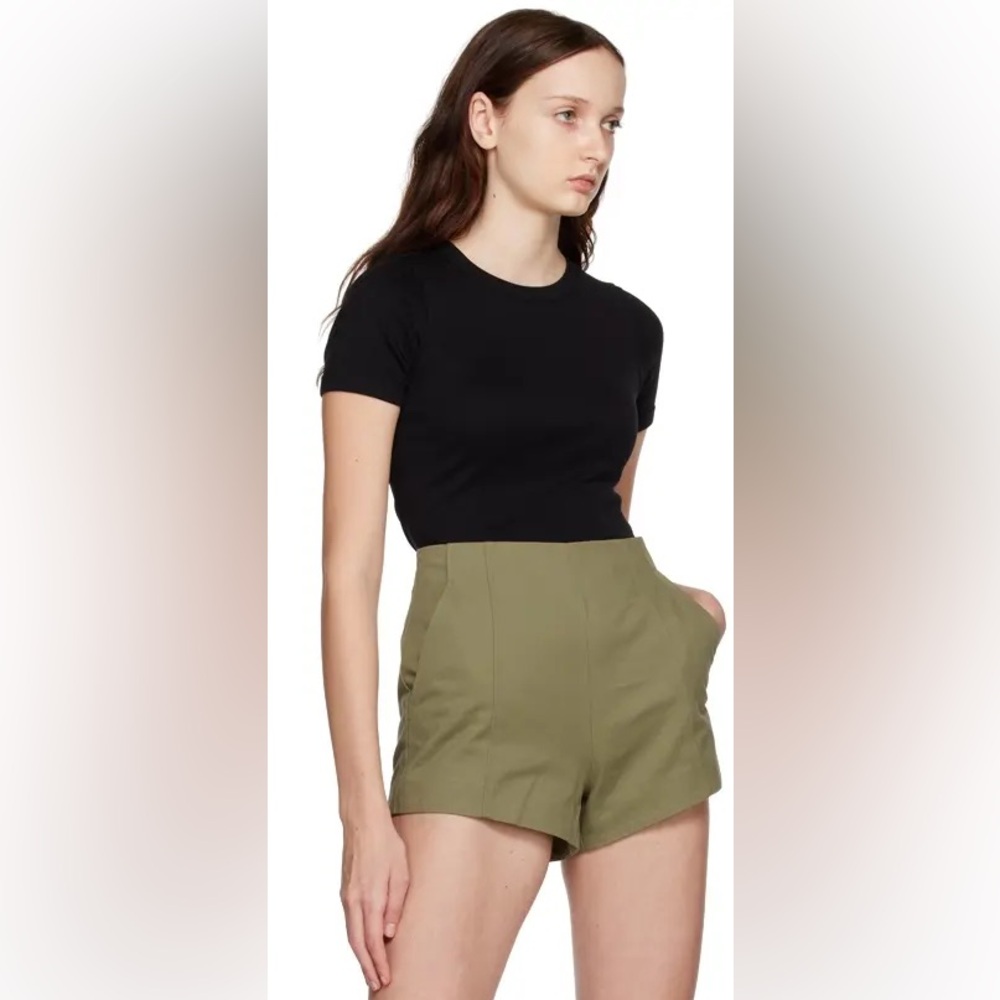 Bec + Bridge Rina Shorts Australian Green High Waisted 100% Cotton - Size 4